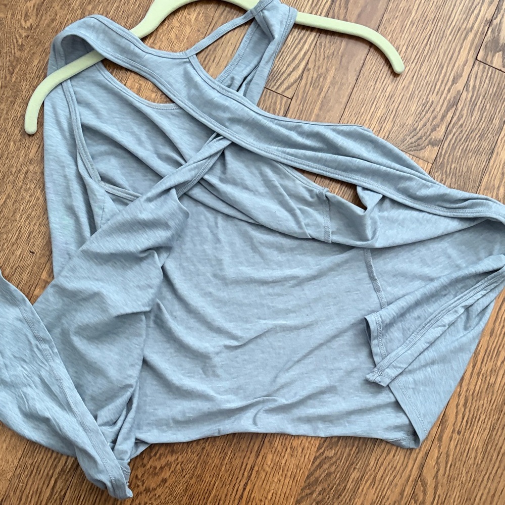 Athleta Light Gray Racerback Tank Top - Picture 4 of 6